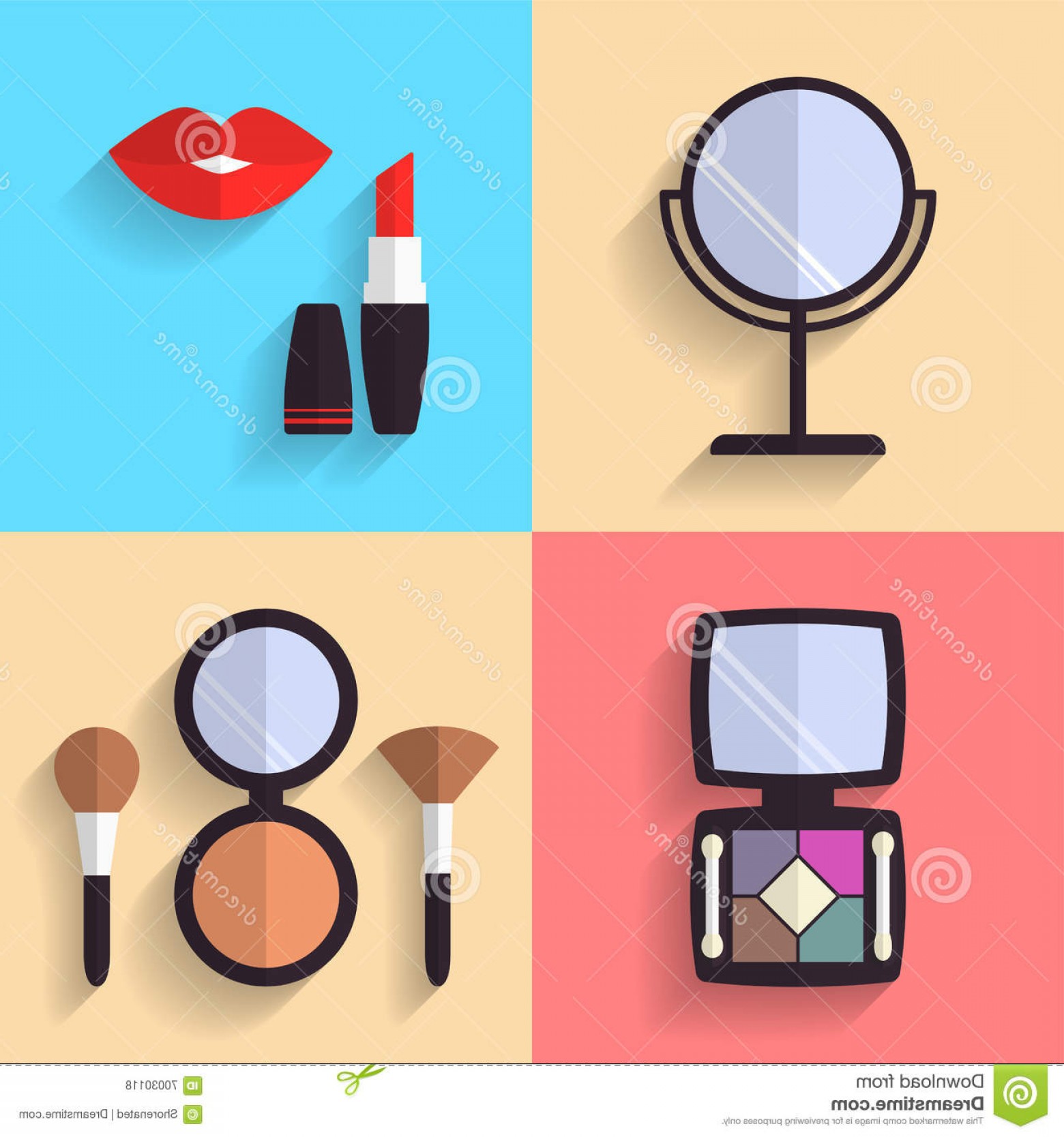 1560x1668 Stock Illustration Cosmetic Makeup Vector Flat Icons Set Lipstick