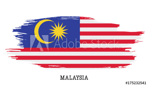 500x292 Malaysia Flag Vector Grunge Paint Stroke