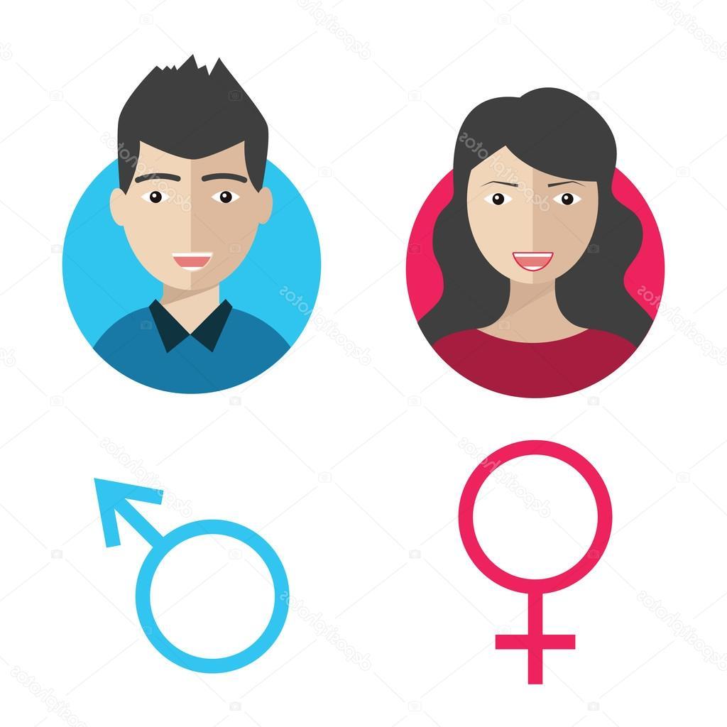 1024x1024 Hd Stock Illustration Vector Male And Female Icon Pictures