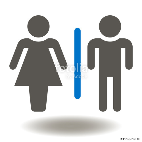 500x500 Man Woman Icon Vector. Male Female Bathroom Illustration. Restroom