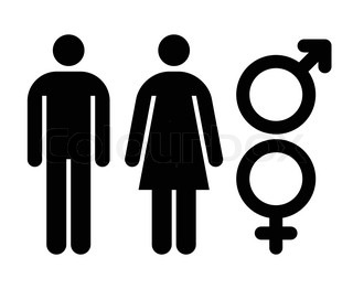 320x262 Man And Woman Interlaced Gender Colored Signs Wallpaper Stock