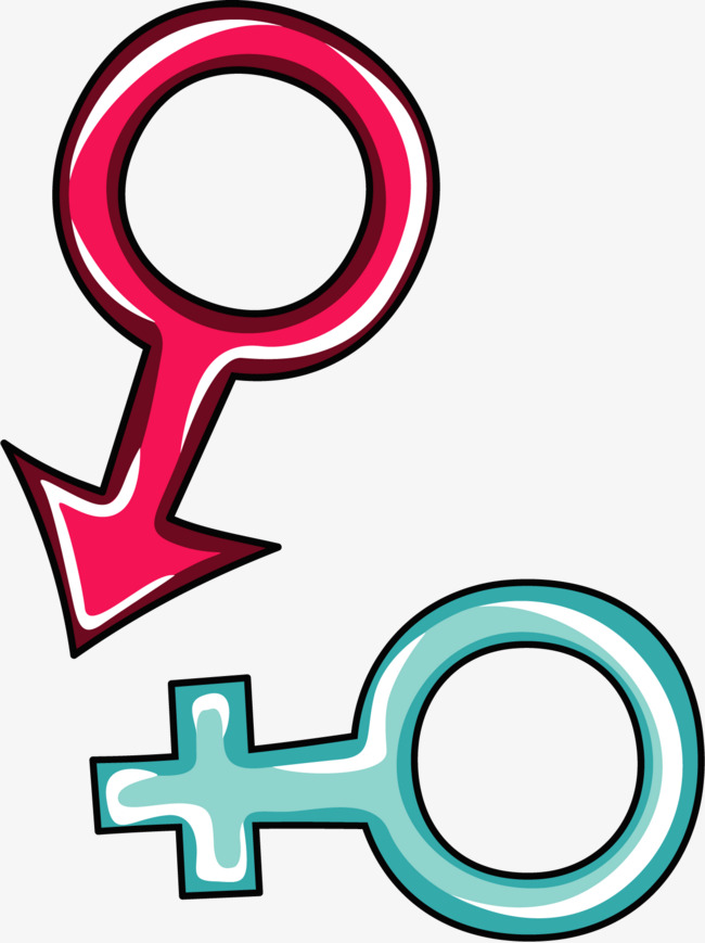 650x869 Vector Male And Female Symbol Painted, Symbol Vector, Vector, Hand