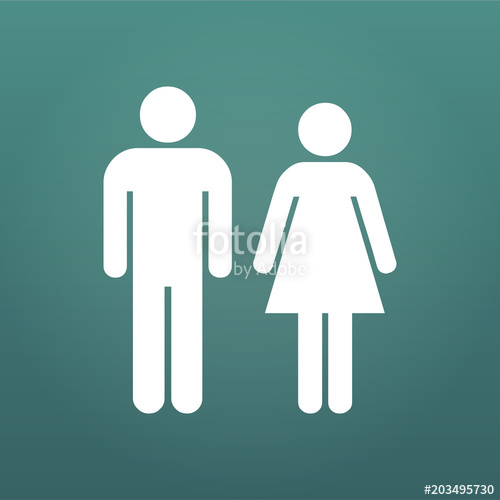 500x500 Male And Female Icon, Vector Illustration Isolated On Modern