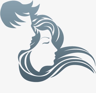 376x363 Male Female Silhouette Vector Flowing Hair, Male, Female