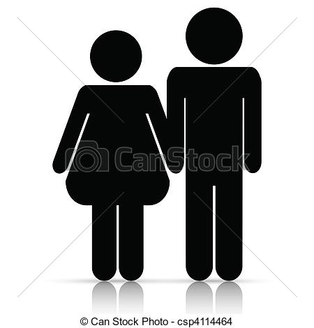 450x470 Male Female Symbol Of Love. Illustration Of Male And Female