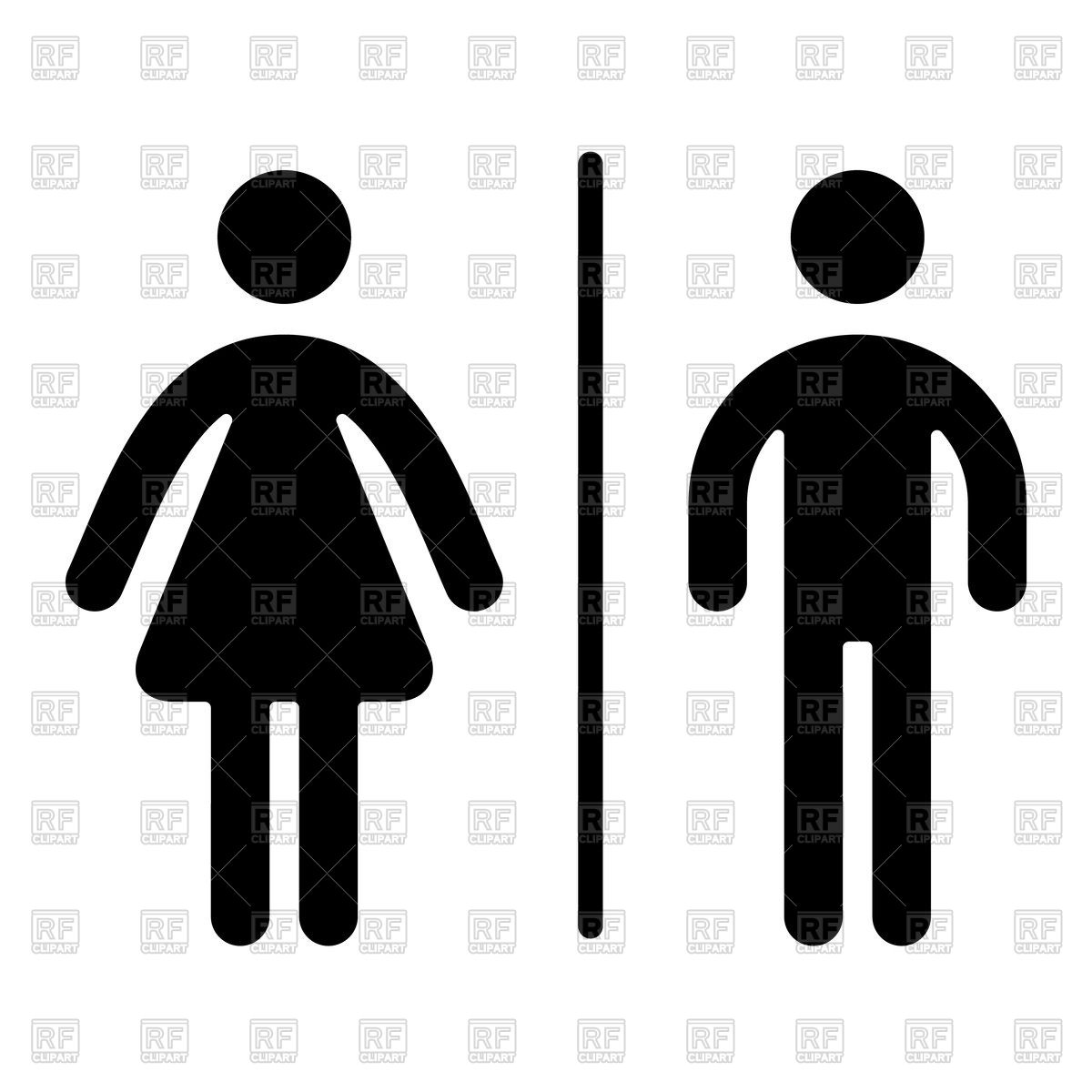1200x1200 Black Toilet Icon, Male And Female Vector Image Vector Artwork