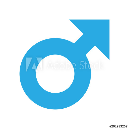 500x500 Male Sex Symbol Vector Icon In Flat Style. Men Gender Illustration