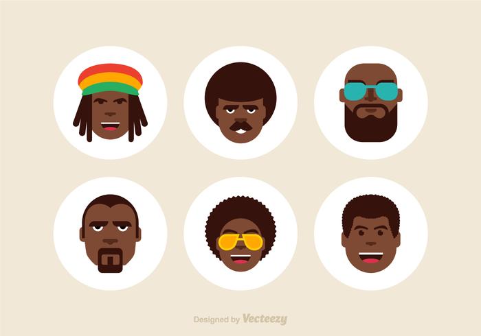 700x490 Afro Male Vector Icons