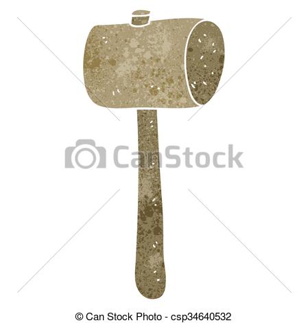 449x470 Freehand Retro Cartoon Wooden Mallet.