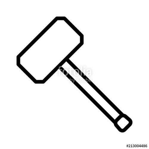 500x500 Hammer Or Mallet For Mauling Line Art Vector Icon For Apps And
