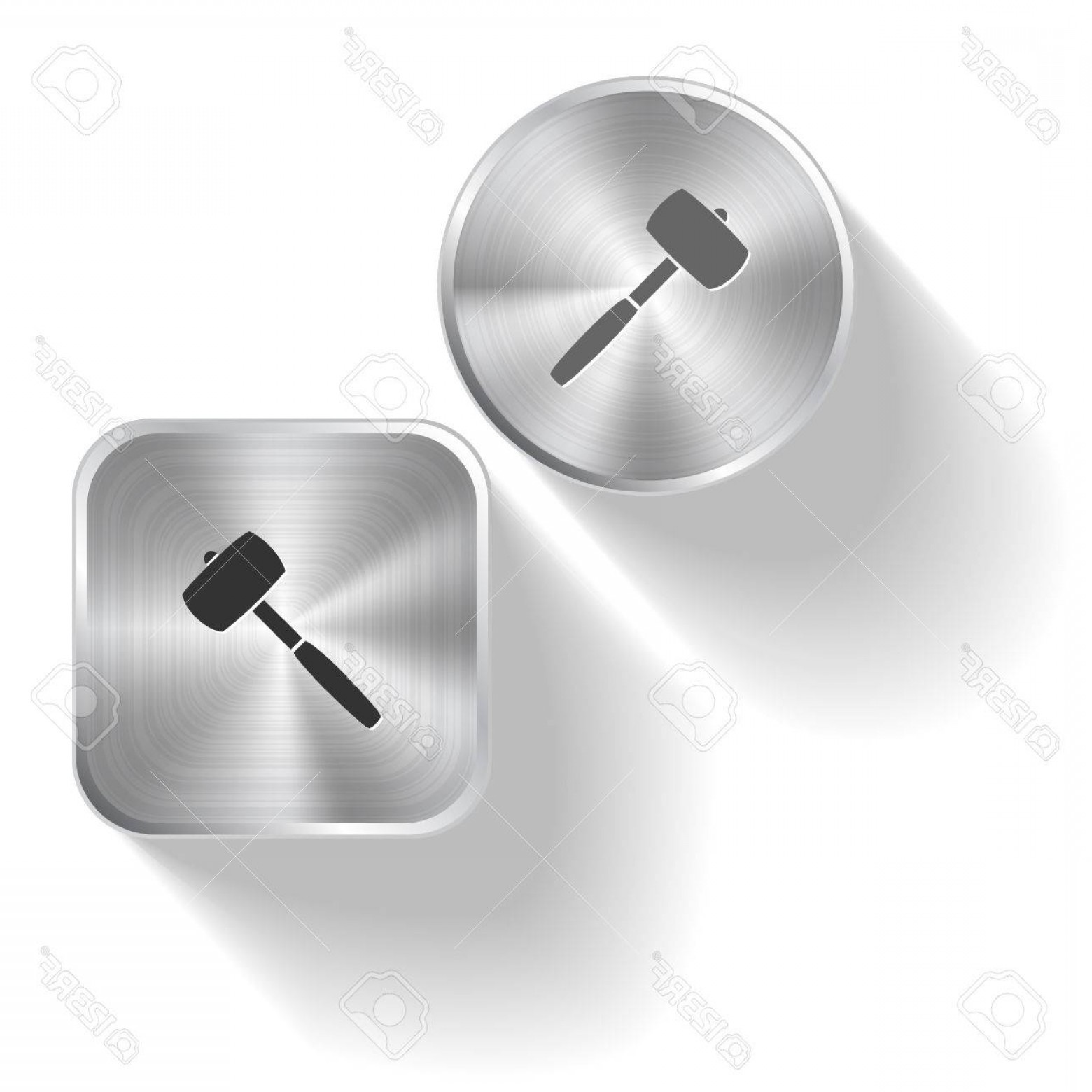 1560x1560 Photostock Vector Mallet Vector Set Steel Buttons Shopatcloth