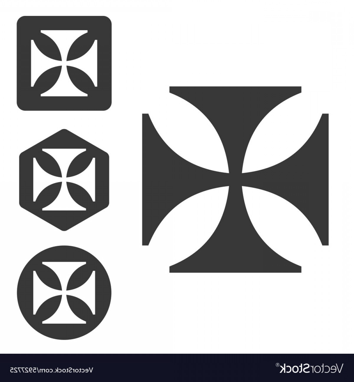 1200x1296 Maltese Cross Icon Set Monochrome Vector Orangiausa