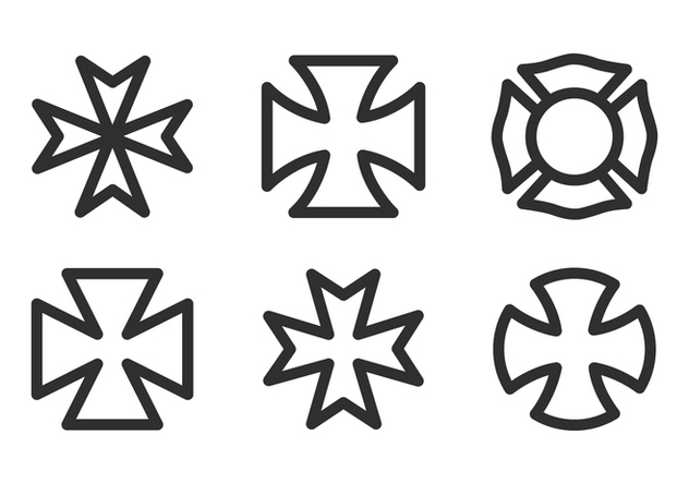 632x443 Vector Maltese Cross Icon Set Free Vector Download 336767 Cannypic