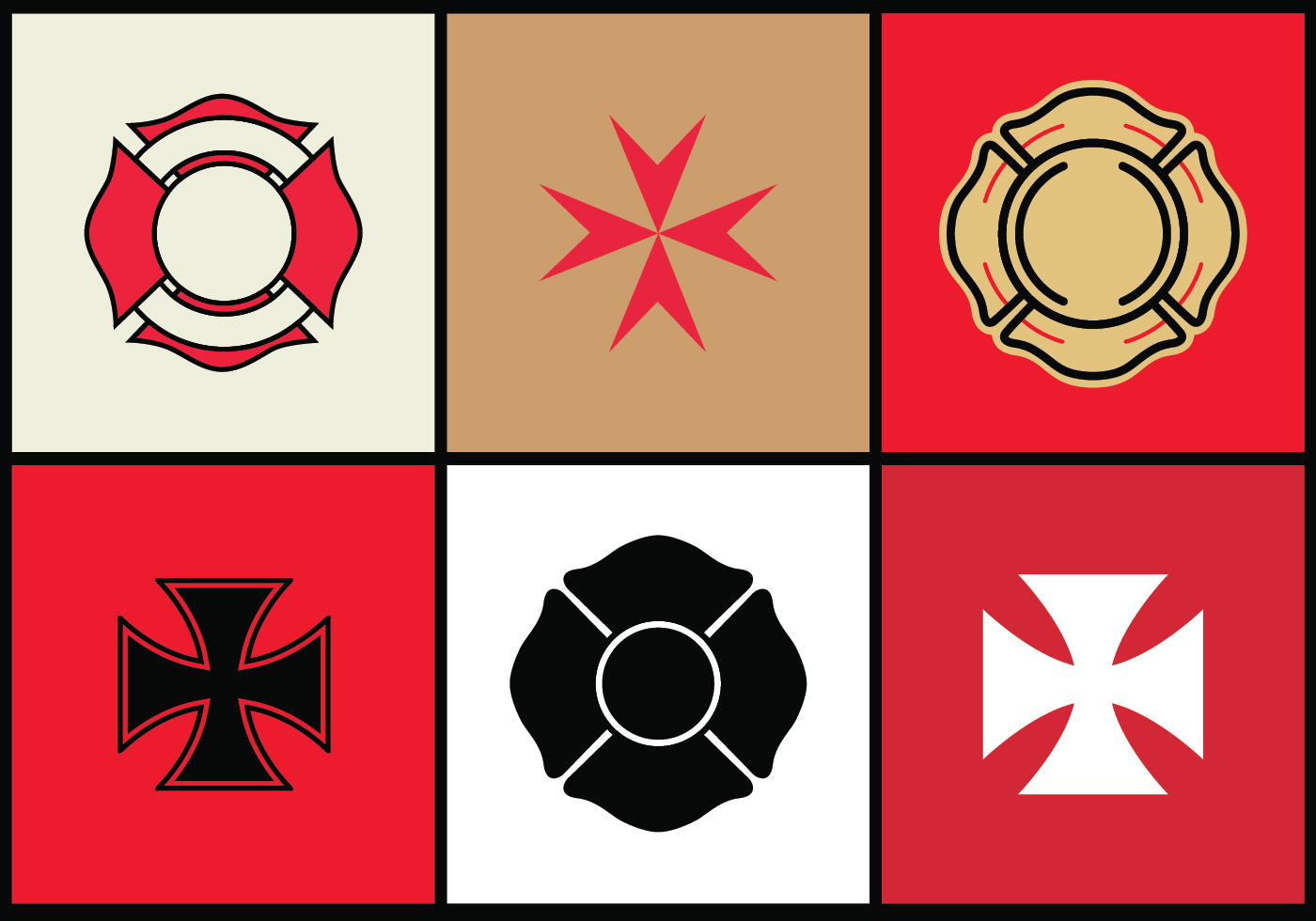 1400x980 Maltese Cross Vector Set