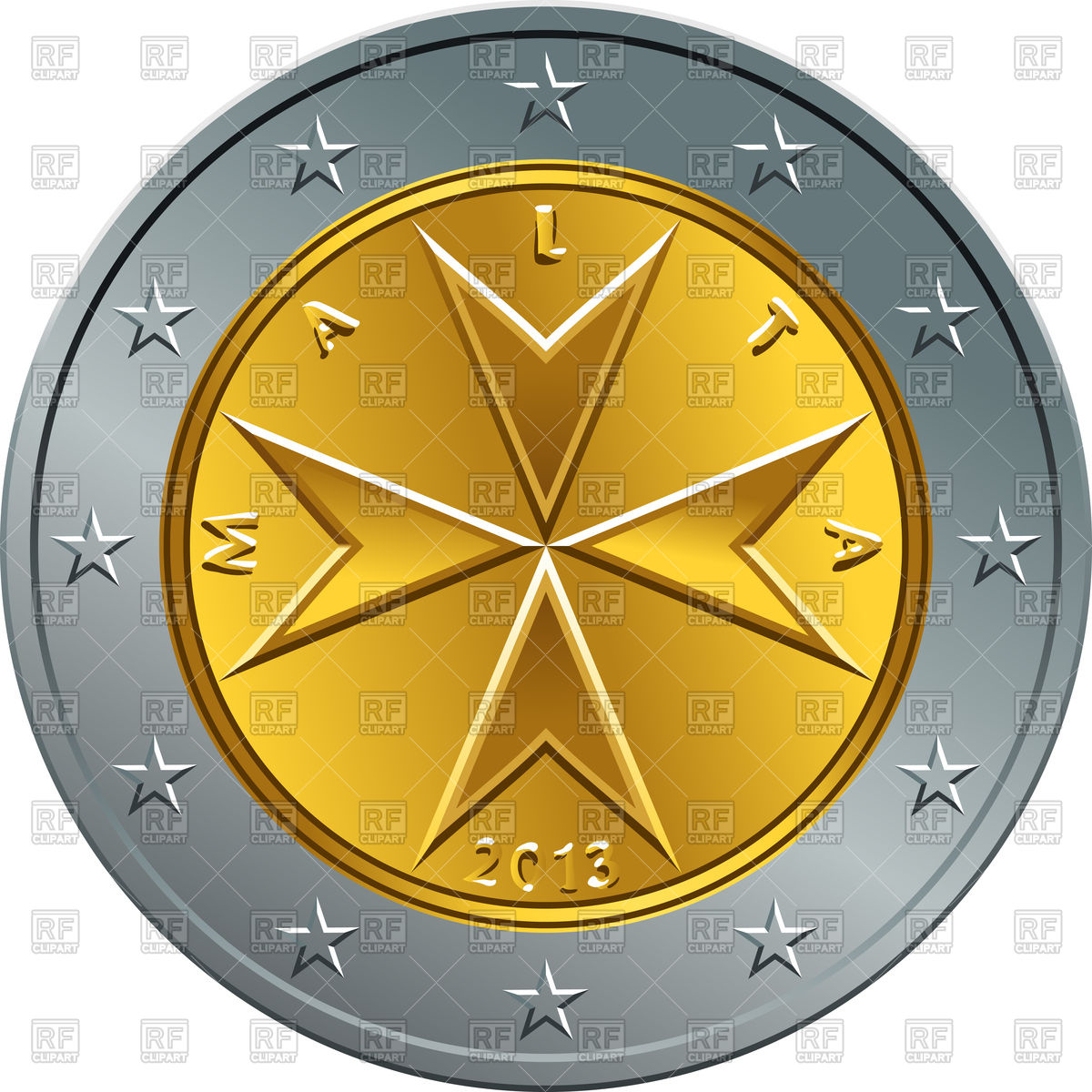 1200x1200 Obverse Maltese Money With Maltese Cross Vector Image Vector