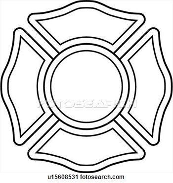 350x369 Fire Fighter Shield Clip Art Black And White