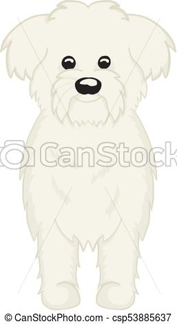 257x470 Maltese Cartoon Dog Icon. Maltese Cartoon Dog Icon Isolated