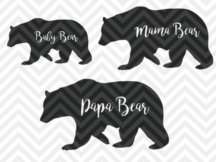 720x540 Papa Bear, Mama Bear, Baby Bear Svg Cut File And Pdf Vector