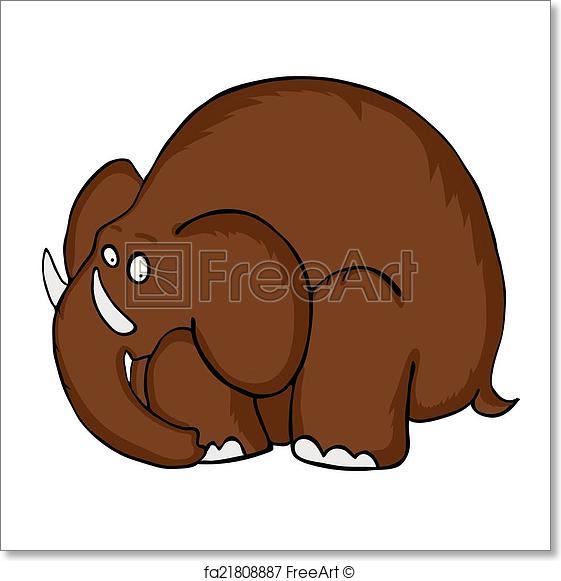 561x581 Free Art Print Of Cartoon Mammoth, Vector Illustration. Cartoon