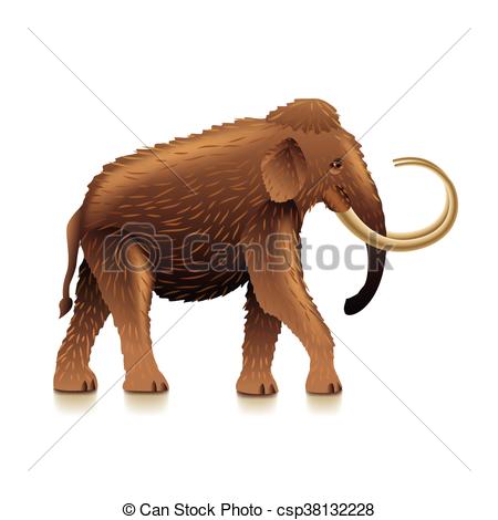450x470 Mammoth Isolated On White Vector. Mammoth Isolated On White Photo