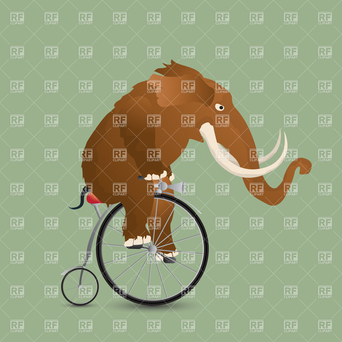 1200x1200 Mammoth On A Bicycle Vector Image Vector Artwork Of Plants And