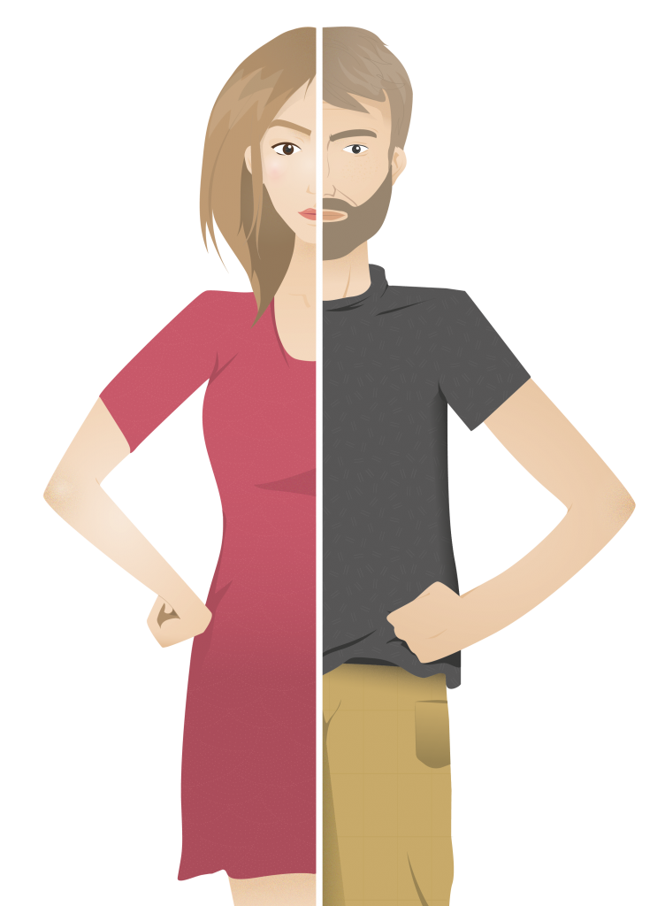 752x1024 Vector Illustration Woman Vs. Man