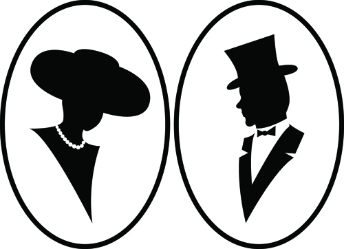 500x362 Creative Man And Woman Silhouettes Vector Set 01 Free Download