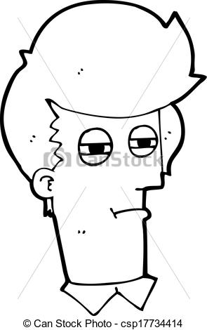 295x470 Cartoon Man With Narrowed Eyes Vector Clip Art