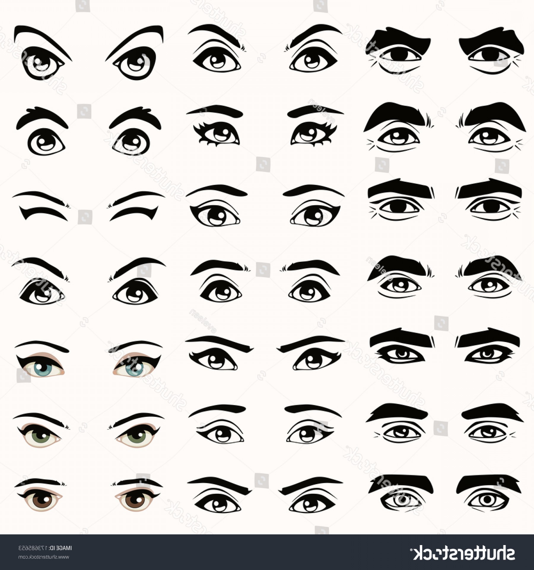 1800x1920 Man Woman Isolated Vector Eyes Eyebrows Shopatcloth
