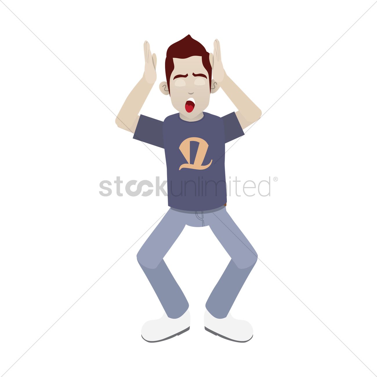 1300x1300 Man With Closed Eyes Vector Image