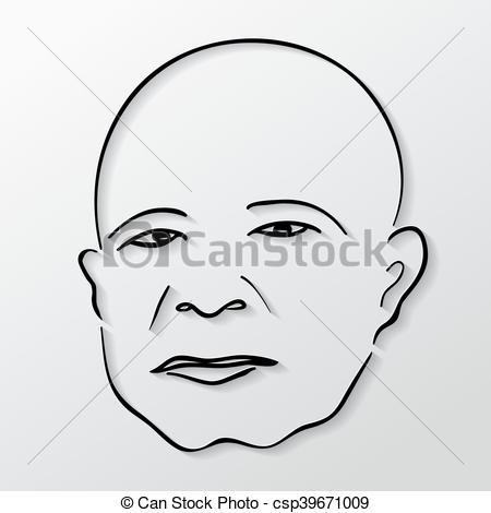 450x470 Vector Drawing Faces Old Men With Eyes Closed. Vector Drawing