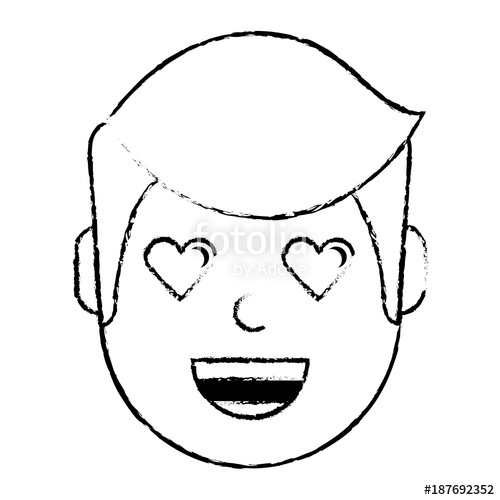 500x500 Man Character In Love Emotion With Hearts As Eyes Vector
