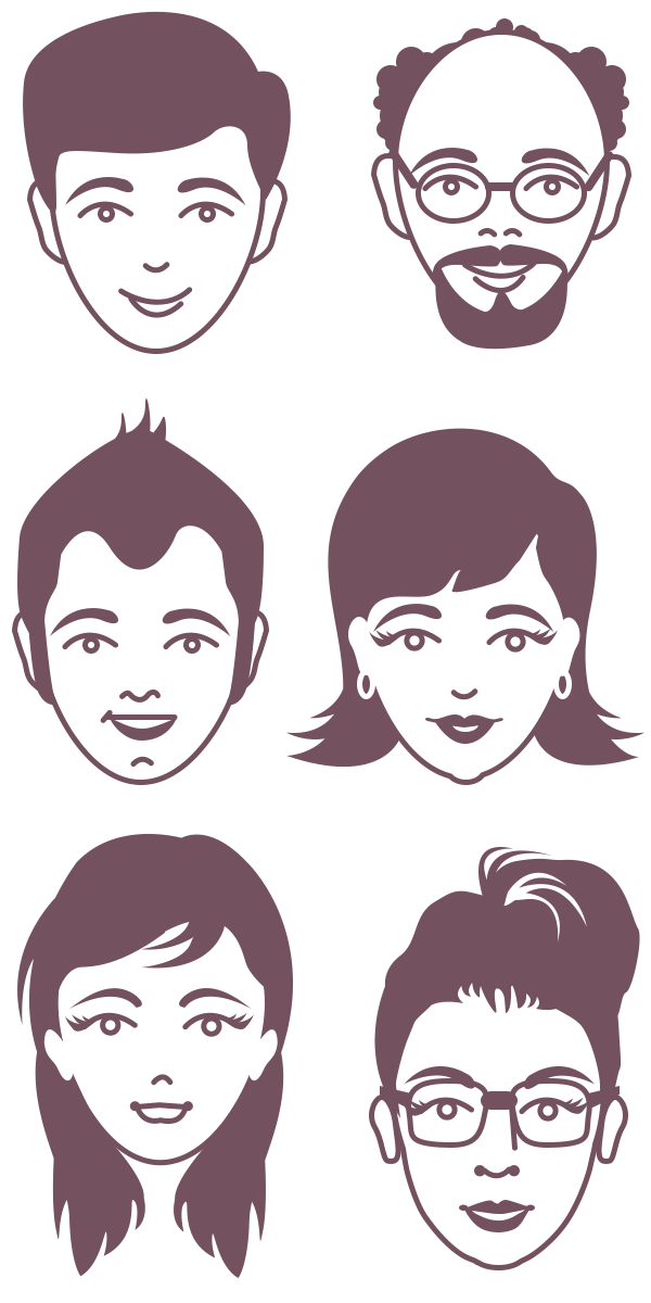 600x1200 Free Male And Female Avatar Vector Faces (Psd) Psd Files, Vectors