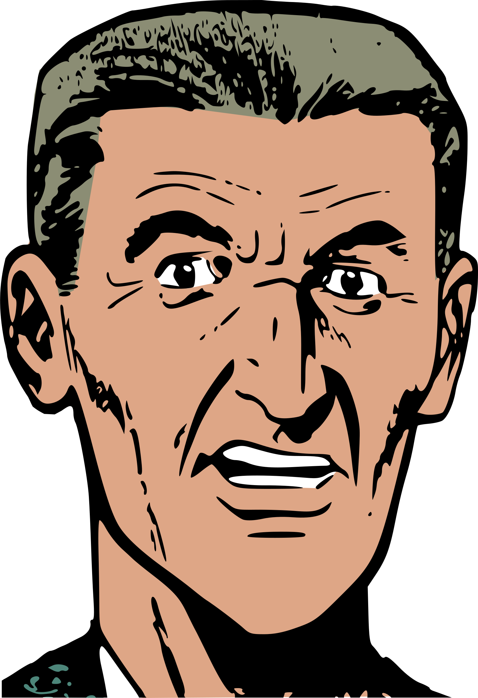 1645x2400 Stern Man Face Vector Graphic Image