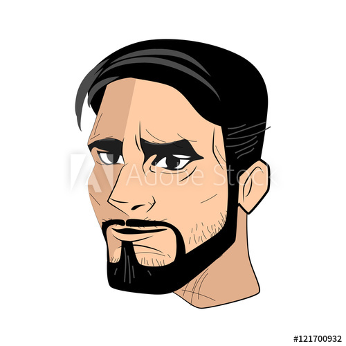 500x500 The Man Face Vector Illustration.