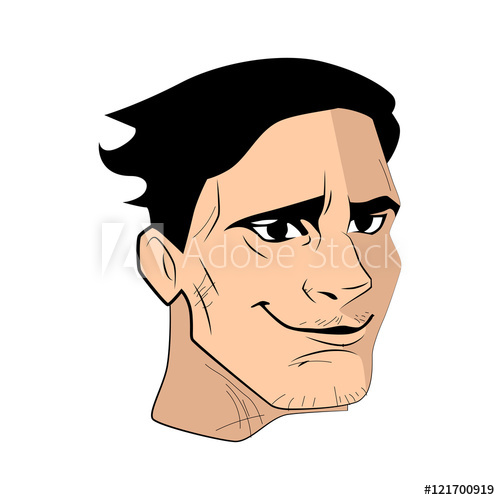 500x500 The Rude Man Face Vector Illustration.