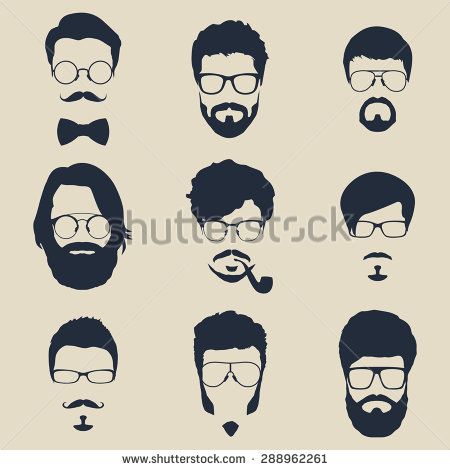 450x470 Set Of Hipster Avatars For Social Media Or Web Site. Man Face