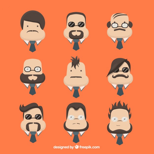 626x626 Character Men Faces Vector Free Download