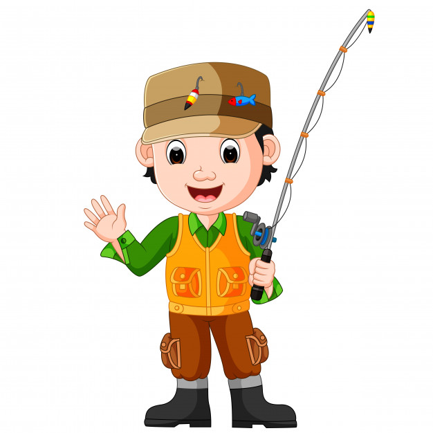 626x626 Funny Man Fishing Vector Premium Download
