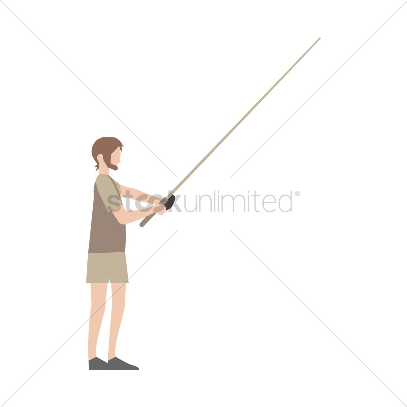 1300x1300 Man Fishing Vector Image