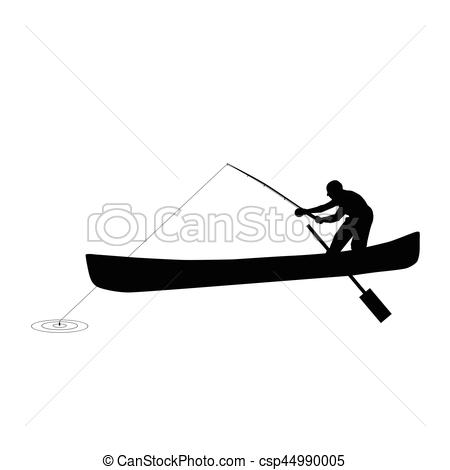 450x470 Man Silhouette Fishing Illustration. Man Silhouette Fishing