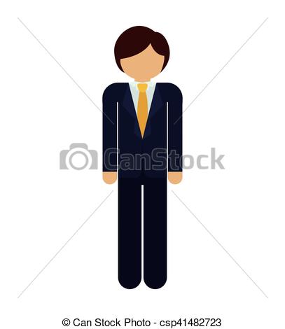 407x470 Silhouette Man With Formal Suit Vector Illustration.