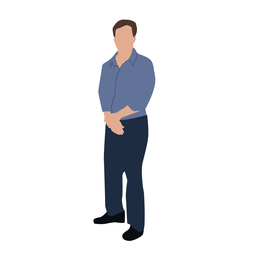 900x900 Man Standing Illustration