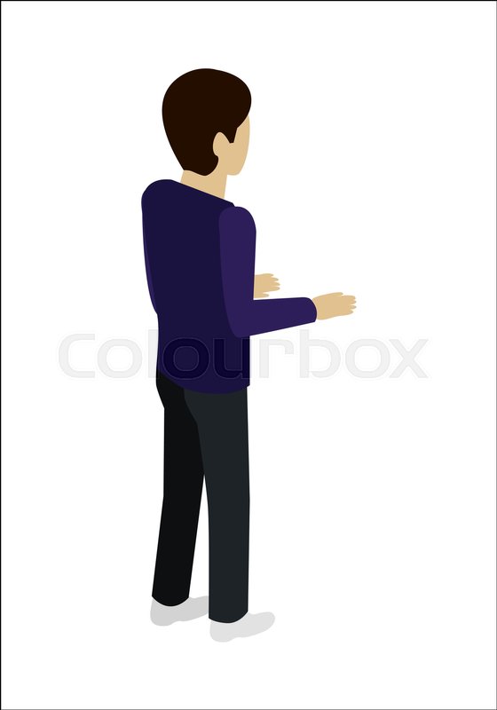 560x800 Man Character Vector In Isometric Projection. Person Standing