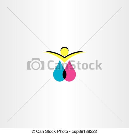 450x470 Print Ink Man Vector Logo Icon Symbol. Print Ink Man Vector Logo Icon.
