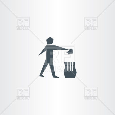 400x400 Recycling Trash Bin And Man Symbol