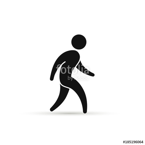 500x500 Walking Man Icon. Vector Going Man Symbol On White Background
