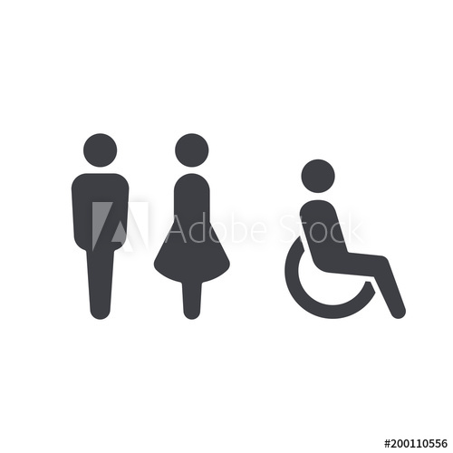 500x500 Gender Icon. Man And Woman Icon Isolated Minimal Design. Toilet