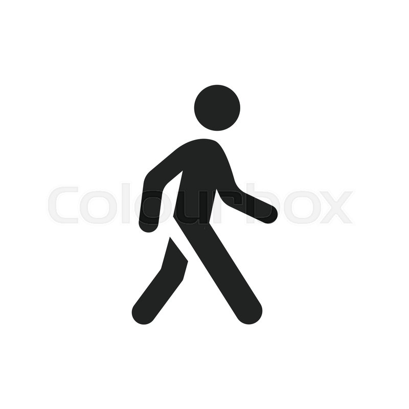 800x800 Walking Man Vector Icon. People Walk Sign Illustration. Stock