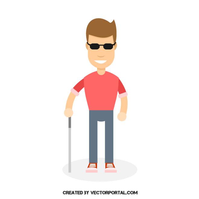 660x660 Blind Man Vector Image
